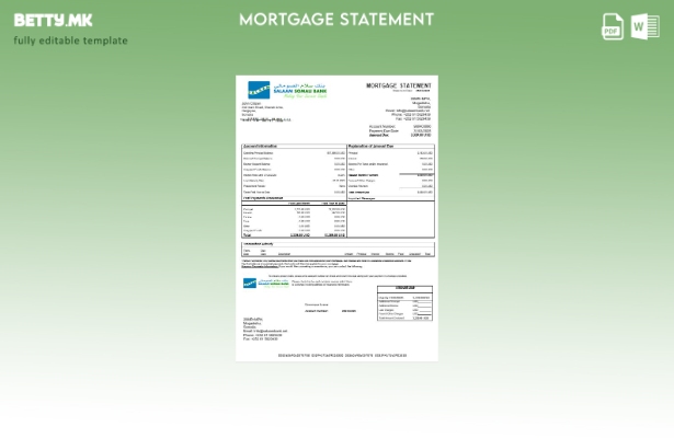 модерен стил сомалиски Салам Извод за хипотека на сомалиска банка во шаблон за ф